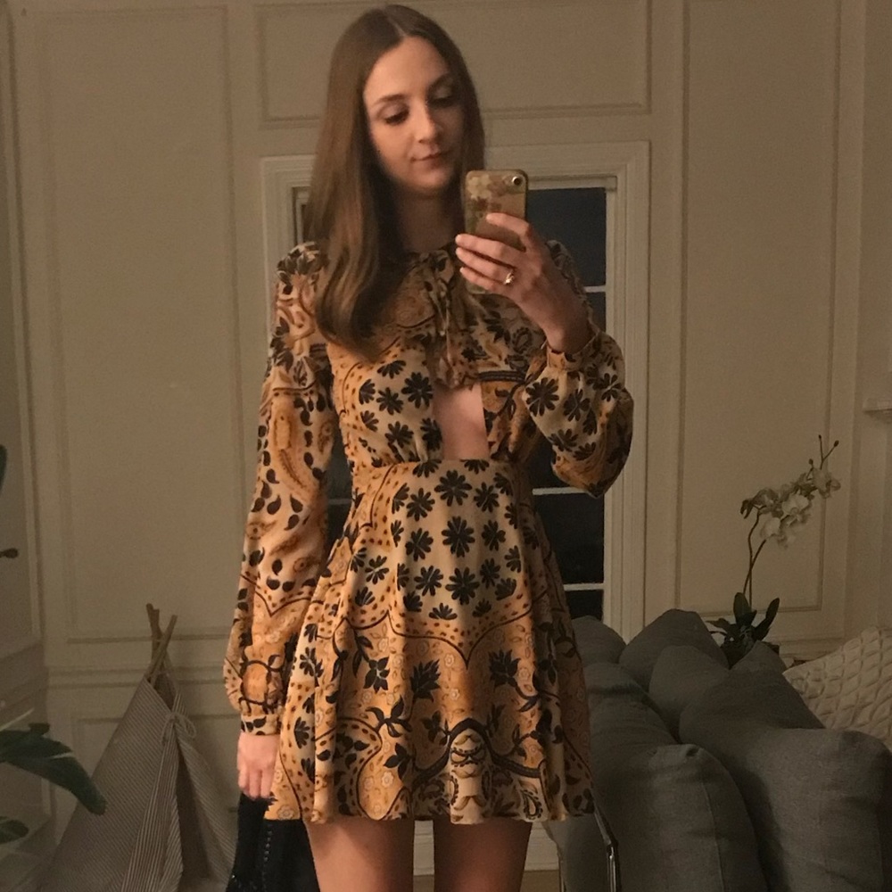 For Love and Lemons long sleeve mini dress